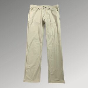 Men's Slim Fit Golf Pants 34x34 Moisture Wicking‎ Stretch Tech Tapered Khaki